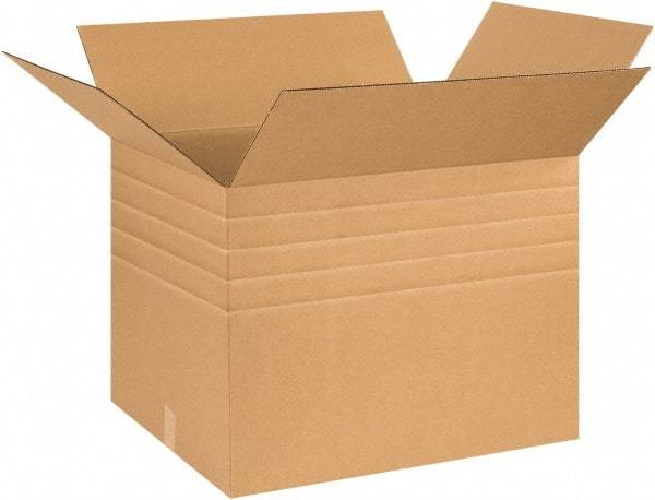 Made in USA - 20" Wide x 26" Long x 20" High Rectangle Multi-Depth Box - 1 Wall, Kraft (Color), 95 Lb Capacity - Exact Tool & Supply