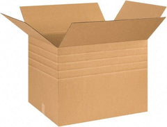 Made in USA - 20" Wide x 26" Long x 20" High Rectangle Multi-Depth Box - 1 Wall, Kraft (Color), 95 Lb Capacity - Exact Tool & Supply