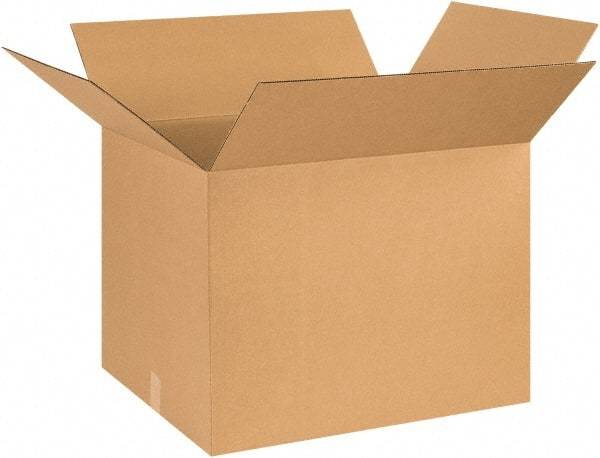 Made in USA - 24" Wide x 29" Long x 24" High Rectangle Corrugated Shipping Box - 1 Wall, Kraft (Color), 65 Lb Capacity - Exact Tool & Supply