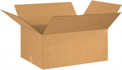 Made in USA - 22" Wide x 26" Long x 12" High Rectangle Corrugated Shipping Box - 1 Wall, Kraft (Color), 65 Lb Capacity - Exact Tool & Supply