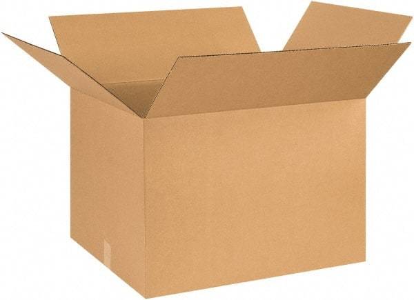 Made in USA - 20" Wide x 26" Long x 18" High Rectangle Corrugated Shipping Box - 1 Wall, Kraft (Color), 65 Lb Capacity - Exact Tool & Supply
