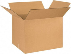 Made in USA - 20" Wide x 26" Long x 20" High Rectangle Heavy Duty Corrugated Box - 2 Walls, Kraft (Color), 100 Lb Capacity - Exact Tool & Supply