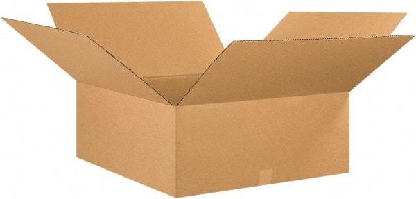 Made in USA - 26" Wide x 26" Long x 10" High Rectangle Corrugated Shipping Box - 1 Wall, Kraft (Color), 65 Lb Capacity - Exact Tool & Supply