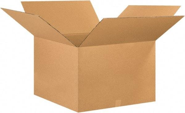 Made in USA - 26" Wide x 26" Long x 16" High Rectangle Corrugated Shipping Box - 1 Wall, Kraft (Color), 65 Lb Capacity - Exact Tool & Supply