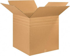 Made in USA - 26" Wide x 26" Long x 26" High Square Multi-Depth Box - 1 Wall, Kraft (Color), 65 Lb Capacity - Exact Tool & Supply