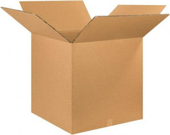 Made in USA - 26" Wide x 26" Long x 26" High Square Heavy Duty Corrugated Box - 2 Walls, Kraft (Color), 100 Lb Capacity - Exact Tool & Supply