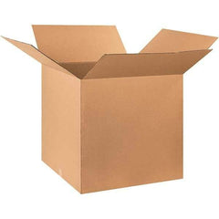Made in USA - 27" Wide x 27" Long x 27" High Square Corrugated Shipping Box - 1 Wall, Kraft (Color), 65 Lb Capacity - Exact Tool & Supply