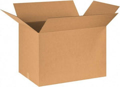 Made in USA - 20" Wide x 28" Long x 20" High Rectangle Corrugated Shipping Box - 1 Wall, Kraft (Color), 65 Lb Capacity - Exact Tool & Supply
