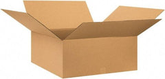 Made in USA - 28" Wide x 28" Long x 10" High Rectangle Corrugated Shipping Box - 1 Wall, Kraft (Color), 65 Lb Capacity - Exact Tool & Supply