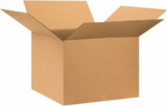 Made in USA - 28" Wide x 28" Long x 20" High Rectangle Corrugated Shipping Box - 1 Wall, Kraft (Color), 65 Lb Capacity - Exact Tool & Supply