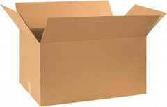 Made in USA - 18" Wide x 30" Long x 16" High Rectangle Corrugated Shipping Box - 1 Wall, Kraft (Color), 65 Lb Capacity - Exact Tool & Supply