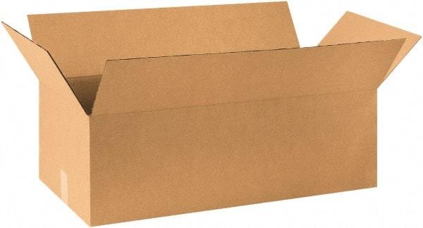 Made in USA - 20" Wide x 36" Long x 15" High Rectangle Corrugated Shipping Box - 1 Wall, Kraft (Color), 65 Lb Capacity - Exact Tool & Supply