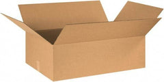 Made in USA - 24" Wide x 30" Long x 10" High Rectangle Corrugated Shipping Box - 1 Wall, Kraft (Color), 65 Lb Capacity - Exact Tool & Supply