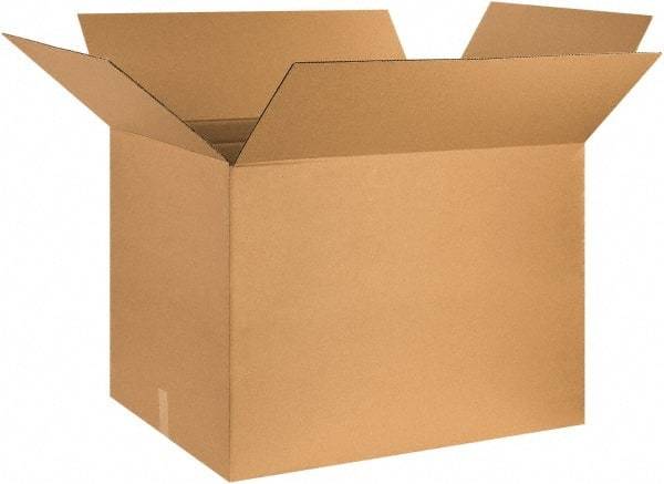 Made in USA - 24" Wide x 32" Long x 24" High Rectangle Corrugated Shipping Box - 1 Wall, Kraft (Color), 65 Lb Capacity - Exact Tool & Supply
