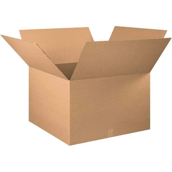 Made in USA - 30" Wide x 30" Long x 20" High Rectangle Corrugated Shipping Box - 1 Wall, Kraft (Color), 65 Lb Capacity - Exact Tool & Supply