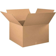 Made in USA - 30" Wide x 30" Long x 20" High Rectangle Corrugated Shipping Box - 1 Wall, Kraft (Color), 65 Lb Capacity - Exact Tool & Supply