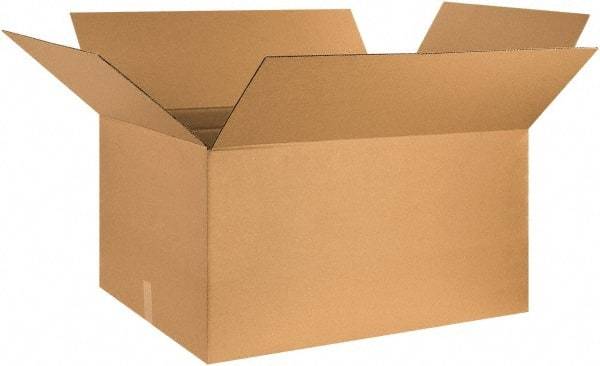 Made in USA - 16" Wide x 32" Long x 16" High Rectangle Corrugated Shipping Box - 1 Wall, Kraft (Color), 65 Lb Capacity - Exact Tool & Supply