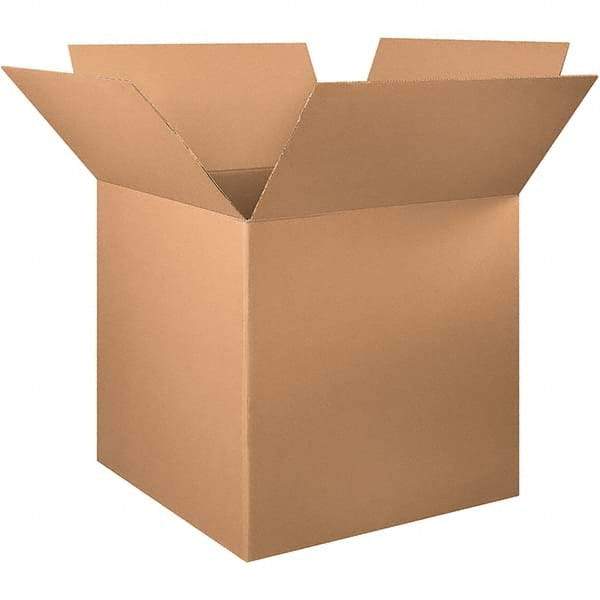 Made in USA - 34" Wide x 34" Long x 34" High Square Corrugated Shipping Box - 1 Wall, Kraft (Color), 65 Lb Capacity - Exact Tool & Supply