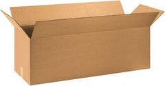 Made in USA - 14" Wide x 40" Long x 14" High Rectangle Corrugated Shipping Box - 1 Wall, Kraft (Color), 65 Lb Capacity - Exact Tool & Supply