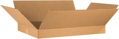 Made in USA - 24" Wide x 36" Long x 4" High Rectangle Corrugated Shipping Box - 1 Wall, Kraft (Color), 65 Lb Capacity - Exact Tool & Supply