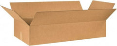 Made in USA - 24" Wide x 48" Long x 8" High Rectangle Corrugated Shipping Box - 1 Wall, Kraft (Color), 65 Lb Capacity - Exact Tool & Supply