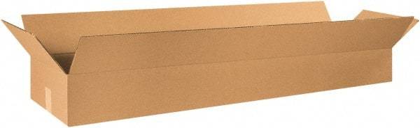 Made in USA - 12" Wide x 48" Long x 6" High Rectangle Corrugated Shipping Box - 1 Wall, Kraft (Color), 65 Lb Capacity - Exact Tool & Supply