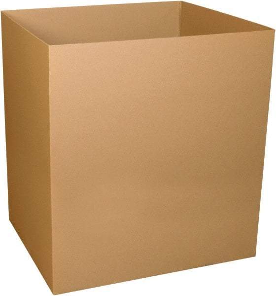 Made in USA - 40" Wide x 48" Long x 48" High Rectangle Corrugated Shipping Box - 1 Wall, Kraft (Color), 65 Lb Capacity - Exact Tool & Supply