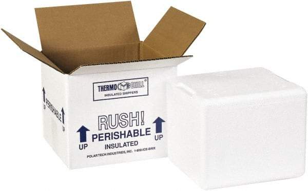 Made in USA - 5" Wide x 6" Long x 4-1/2" High Rectangle Insulated Box - 1 Wall, White - Exact Tool & Supply