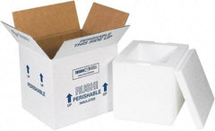 Made in USA - 6" Wide x 8" Long x 7" High Rectangle Insulated Box - 1 Wall, White - Exact Tool & Supply