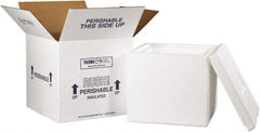 Made in USA - 12" Wide x 12" Long x 11-1/2" High Rectangle Insulated Box - 1 Wall, White - Exact Tool & Supply
