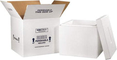 Made in USA - 16-3/4" Wide x 16-3/4" Long x 15" High Rectangle Insulated Box - 1 Wall, White - Exact Tool & Supply
