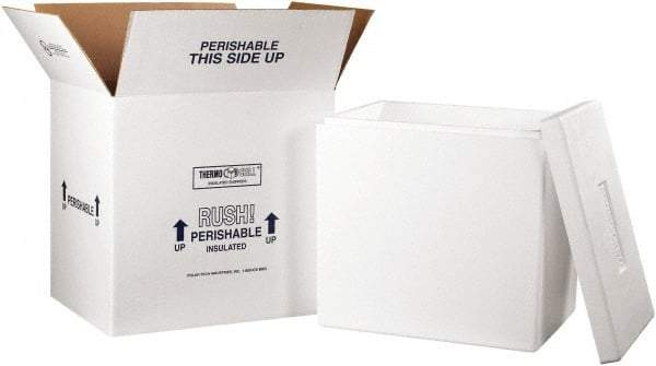 Made in USA - 14" Wide x 18" Long x 19" High Rectangle Insulated Box - 1 Wall, White - Exact Tool & Supply