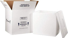 Made in USA - 14" Wide x 18" Long x 19" High Rectangle Insulated Box - 1 Wall, White - Exact Tool & Supply