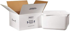 Made in USA - 17" Wide x 17" Long x 9" High Rectangle Insulated Box - 1 Wall, White - Exact Tool & Supply