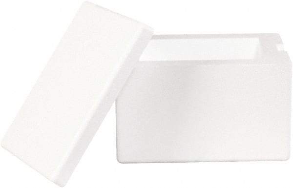 Made in USA - 6" Wide x 8" Long x 4-1/8" High Rectangle Insulated Box - White - Exact Tool & Supply
