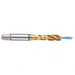 5/16-24 2B 3-Flute Cobalt Green Ring Semi-Bottoming 40 degree Spiral Flute Tap-TiN - Exact Tool & Supply