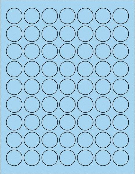 Tape Logic - 1" Long, Pastel Blue Paper Laser Label - For Laser Printers - Exact Tool & Supply