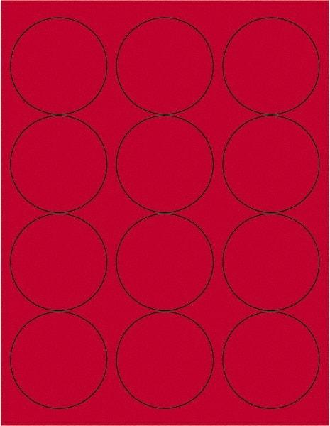 Tape Logic - 2-1/2" Long, Fluorescent Red Paper Laser Label - For Laser Printers - Exact Tool & Supply