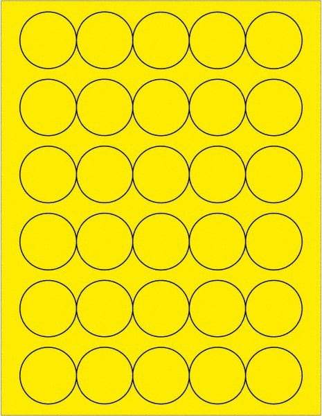 Tape Logic - 1-1/2" Long, Fluorescent Yellow Paper Laser Label - For Laser Printers - Exact Tool & Supply