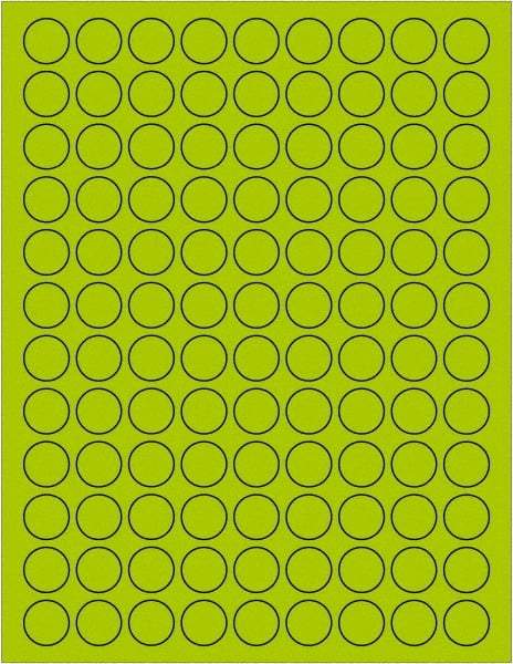 Tape Logic - 3/4" Long, Fluorescent Green Paper Laser Label - For Laser Printers - Exact Tool & Supply
