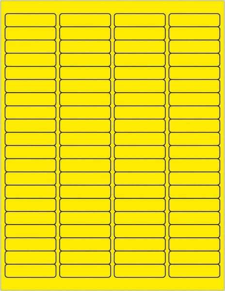 Tape Logic - 1/2" Long, Fluorescent Yellow Paper Laser Label - For Laser Printers - Exact Tool & Supply