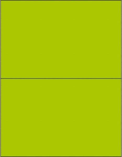 Tape Logic - 8-1/2" Long, Fluorescent Green Paper Laser Label - For Laser Printers - Exact Tool & Supply