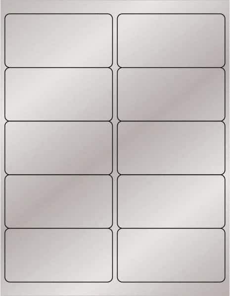 Tape Logic - 4" Long, Silver Paper Laser Label - For Laser Printers - Exact Tool & Supply