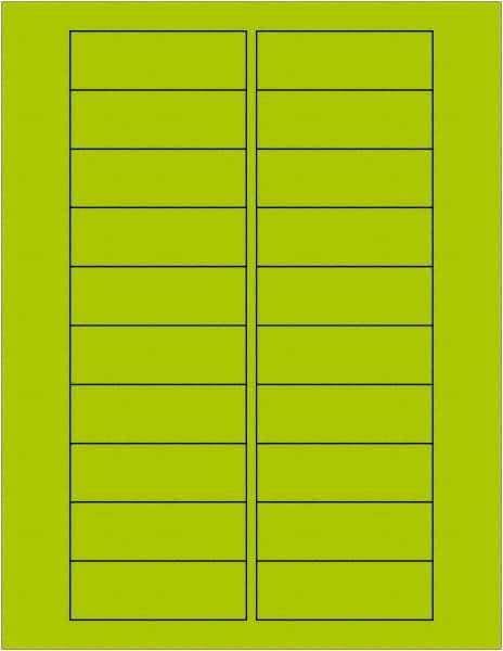 Tape Logic - 3" Long, Fluorescent Green Paper Laser Label - For Laser Printers - Exact Tool & Supply