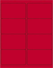 Tape Logic - 4" Long, Fluorescent Red Paper Laser Label - For Laser Printers - Exact Tool & Supply