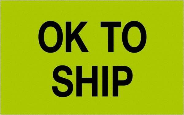 Tape Logic - 2" Long, Fluorescent Green Paper Shipping Label - For Multi-Use - Exact Tool & Supply