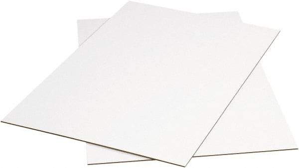 Made in USA - 48" Long x 48" Wide Corrugated Sheet - White - Exact Tool & Supply