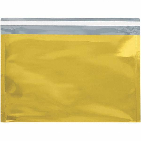 Value Collection - 12-3/4" Long x 9-1/2" Wide Peel-Off Self-Seal Metallic Mailer - Gold - Exact Tool & Supply