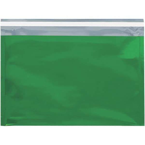 Value Collection - 12-3/4" Long x 9-1/2" Wide Peel-Off Self-Seal Metallic Mailer - Green - Exact Tool & Supply
