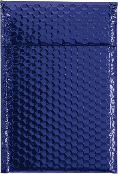 Made in USA - 11" Long x 7-1/2" Wide Peel-Off Self-Seal Bubble Mailer - Blue - Exact Tool & Supply